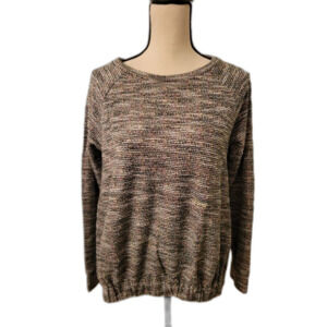 Loft multicolor lightweight long sleeve hi-low multicolor sweater blouse Sz S